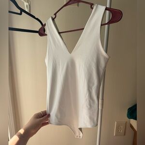 Abercrombie & Fitch White V-Neck Bodysuit